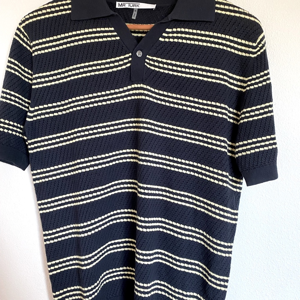 Blue with yellow stripes mr Turk polo